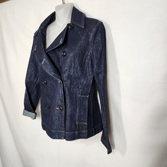 The Limited Womens Jacket Denim Jean Small Double Breasted Blue Cotton Casual - Picture 5 of 8